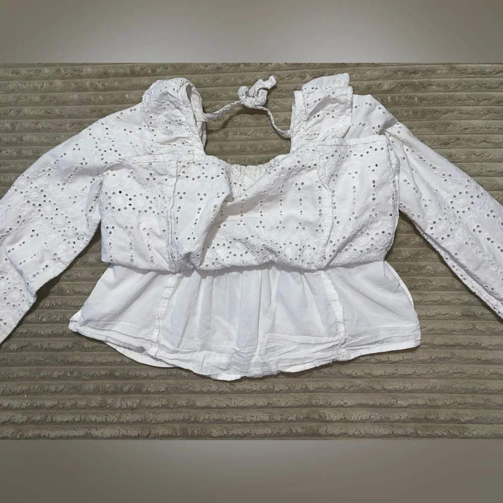 🤍 Carter’s Eyelet Peasant Top – Size 6/6X | 100% Cotton Boho Chic
